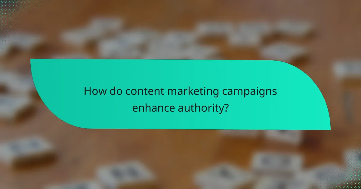 How do content marketing campaigns enhance authority?
