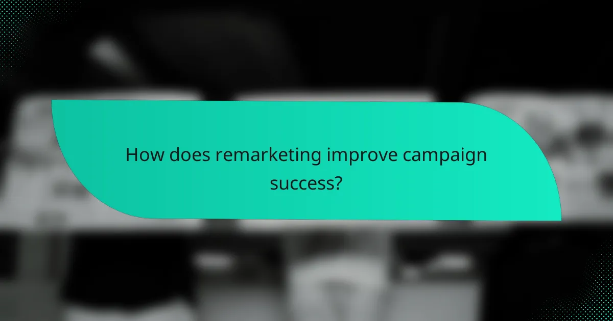 How does remarketing improve campaign success?