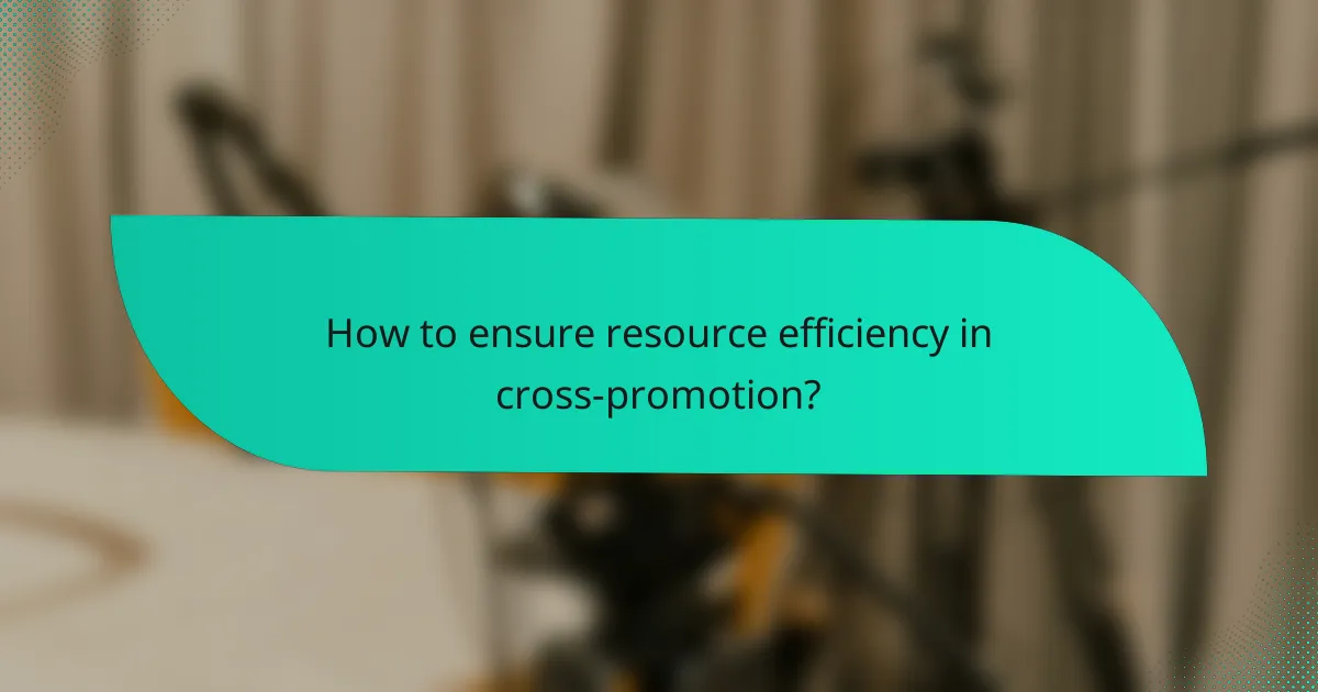 How to ensure resource efficiency in cross-promotion?
