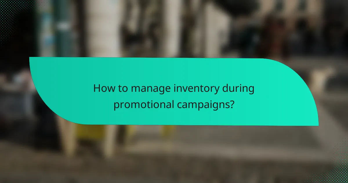 How to manage inventory during promotional campaigns?