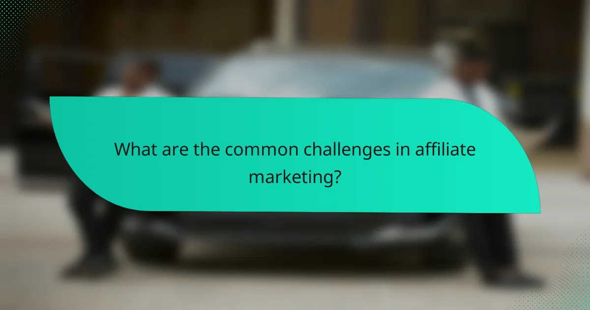 What are the common challenges in affiliate marketing?